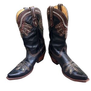 Tony Llama Cowgirl Boots Black SZ 9